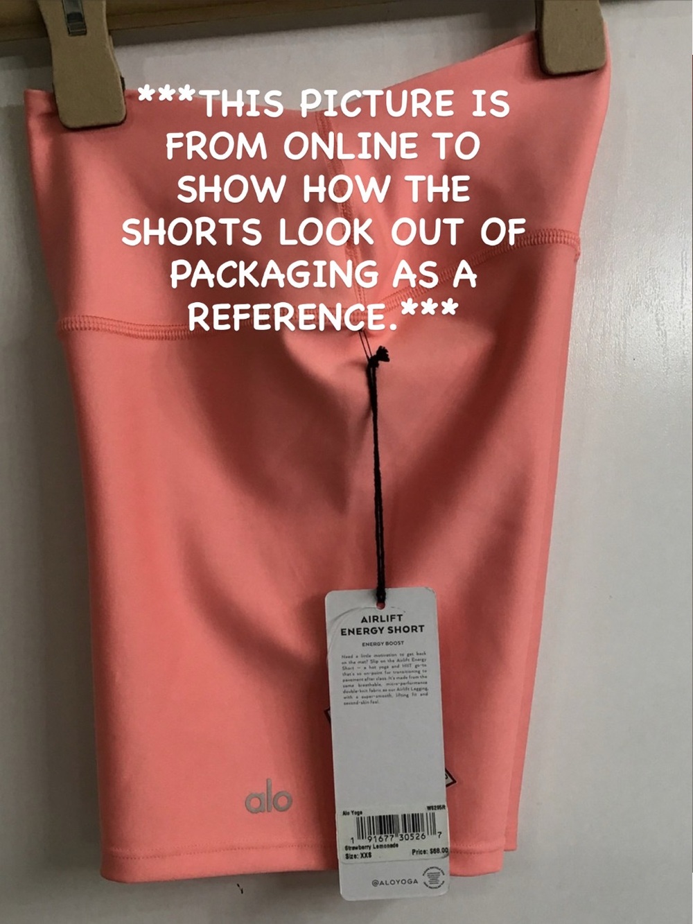 ✨NWT Alo Yoga Airlift Energy Short in Strawberry Lemonade🍓🍋 - Size S - Picture 3 of 3